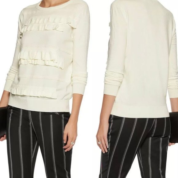 Diane Von Furstenberg Sweaters - DVF Ruffle Benni Merin Wool Blend Sweater Pullover